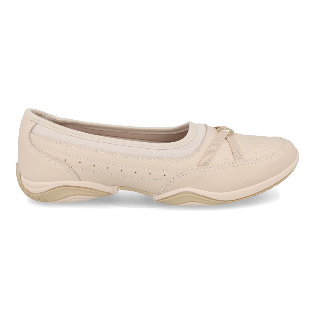 Tênis casual Kolosh bege claro lateral direita ideal para ajuste e conforto