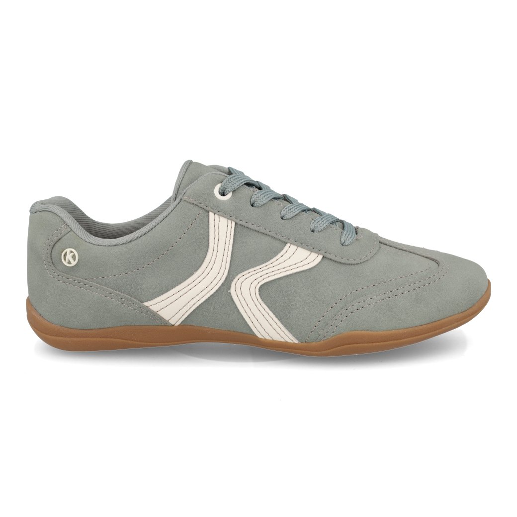 Tênis Kolosh Manjericão feminino verde com detalhes creme, vista lateral direita