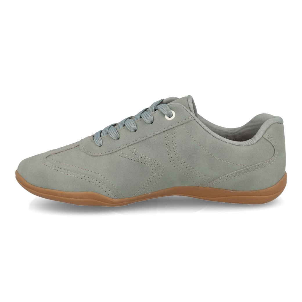 Tênis Kolosh Manjericão feminino verde com detalhes creme, vista lateral esquerda